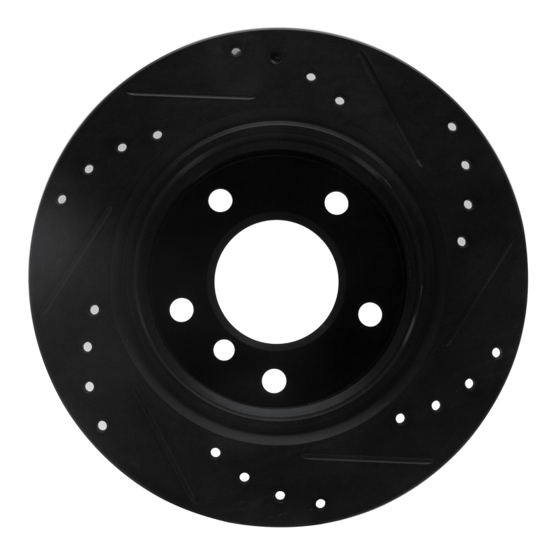 BMW Z4 Brake Rotor (1) - Rear Left - R1 Concepts - Drilled & Slotted - Black - `03-`06